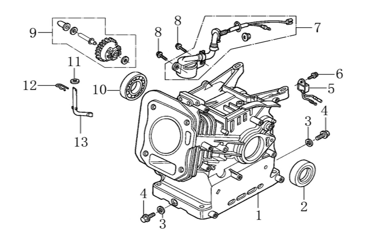 ЗАПЧАСТИ ДЛЯ МОТОПОМПЫ БЕНЗИНОВОЙ ELITECH МБ 1000 Д 80 (КАРТЕР)